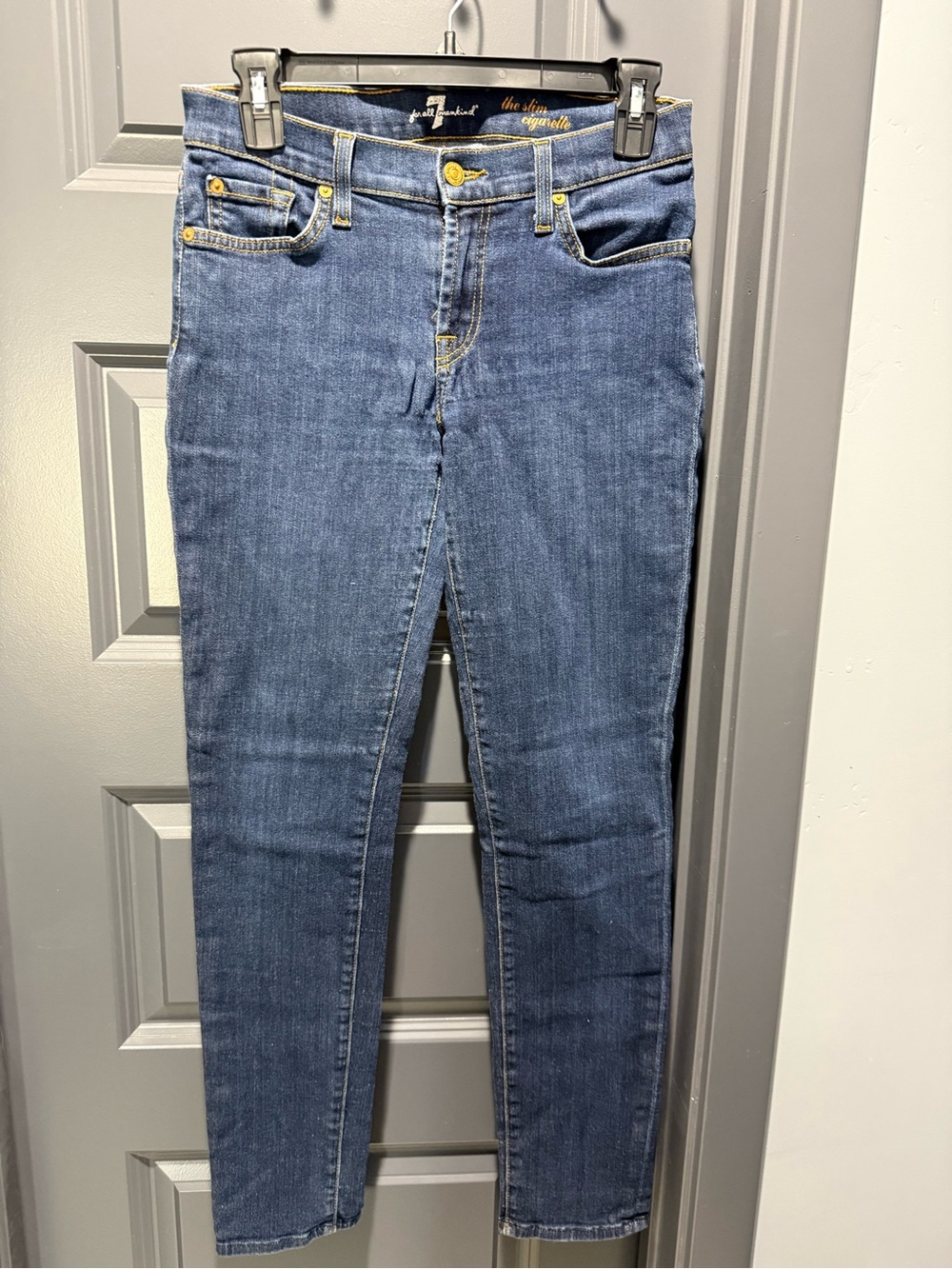 7 For All Mankind Slim Skinny Jeans in Blue Denim & Lucky brand Jean bundle